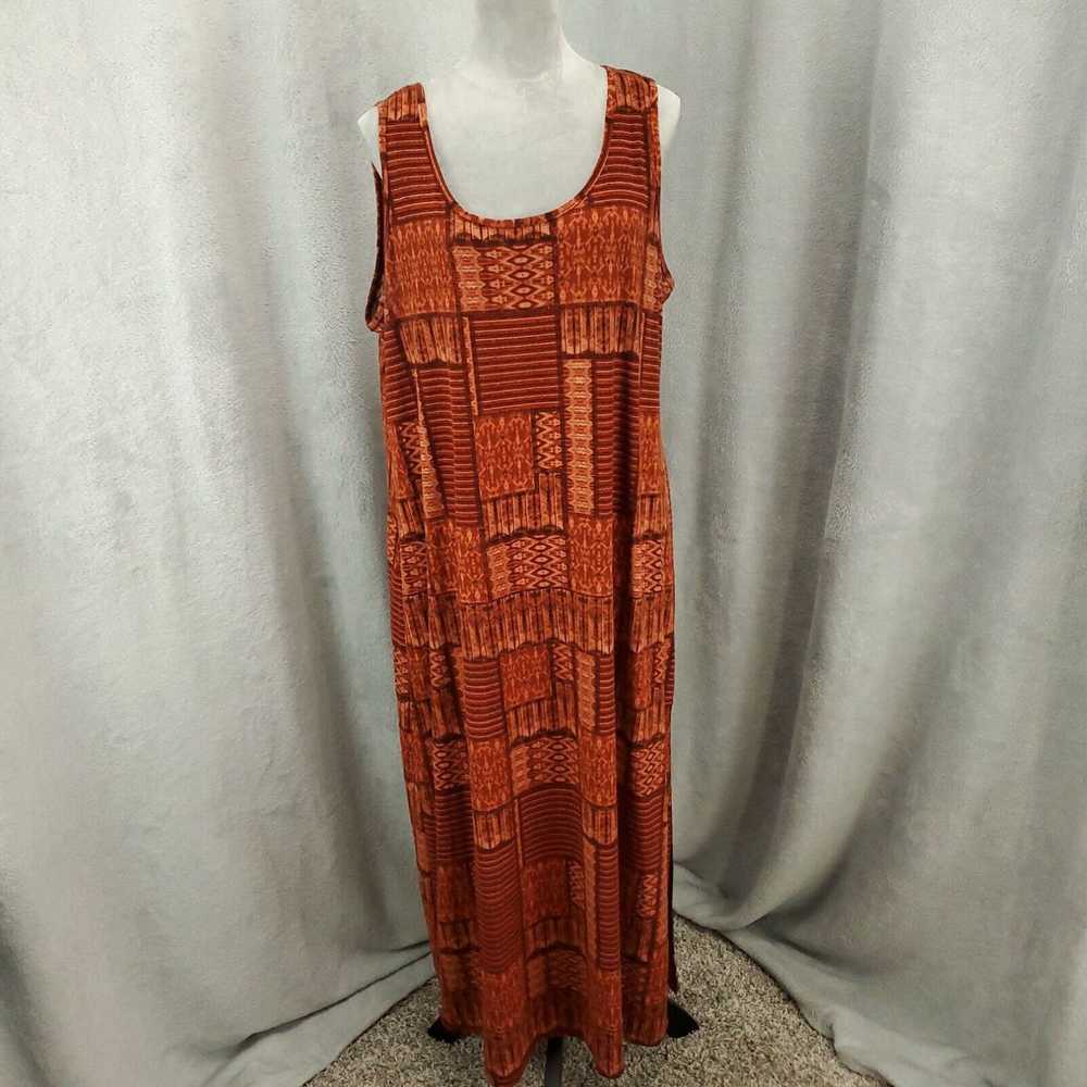 Vintage Love by Chesley Dress Womens 2X Rust Geom… - image 1