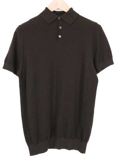 Suitsupply ~2XS Dark Brown Slim Merino Wool Polo T