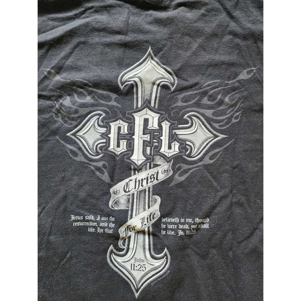 Vintage Vtg Christ For Life Thrashed Faded Flame … - image 2