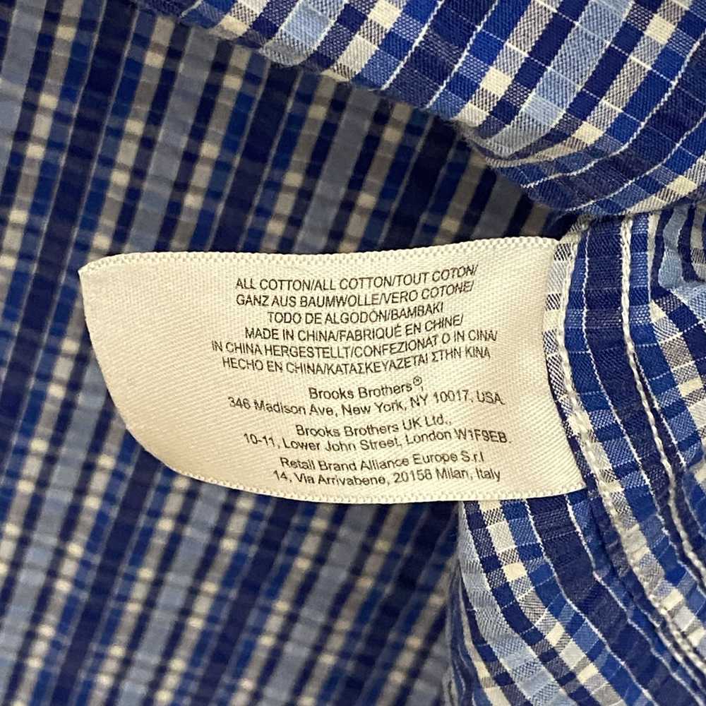 Brooks Brothers SEERSUCKER Shirt Men Large Plaid … - image 11