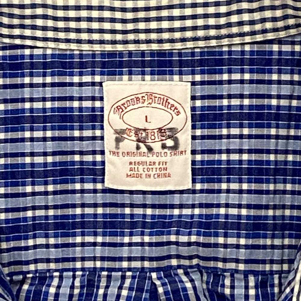 Brooks Brothers SEERSUCKER Shirt Men Large Plaid … - image 2