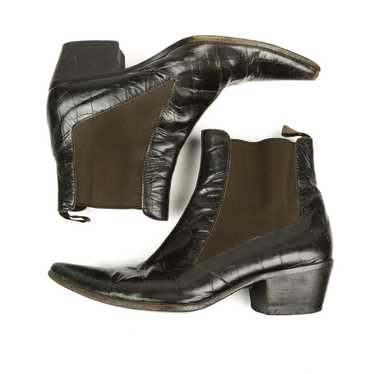 Miu Miu Miu Miu Western Cowboy Boots Croco Print … - image 1