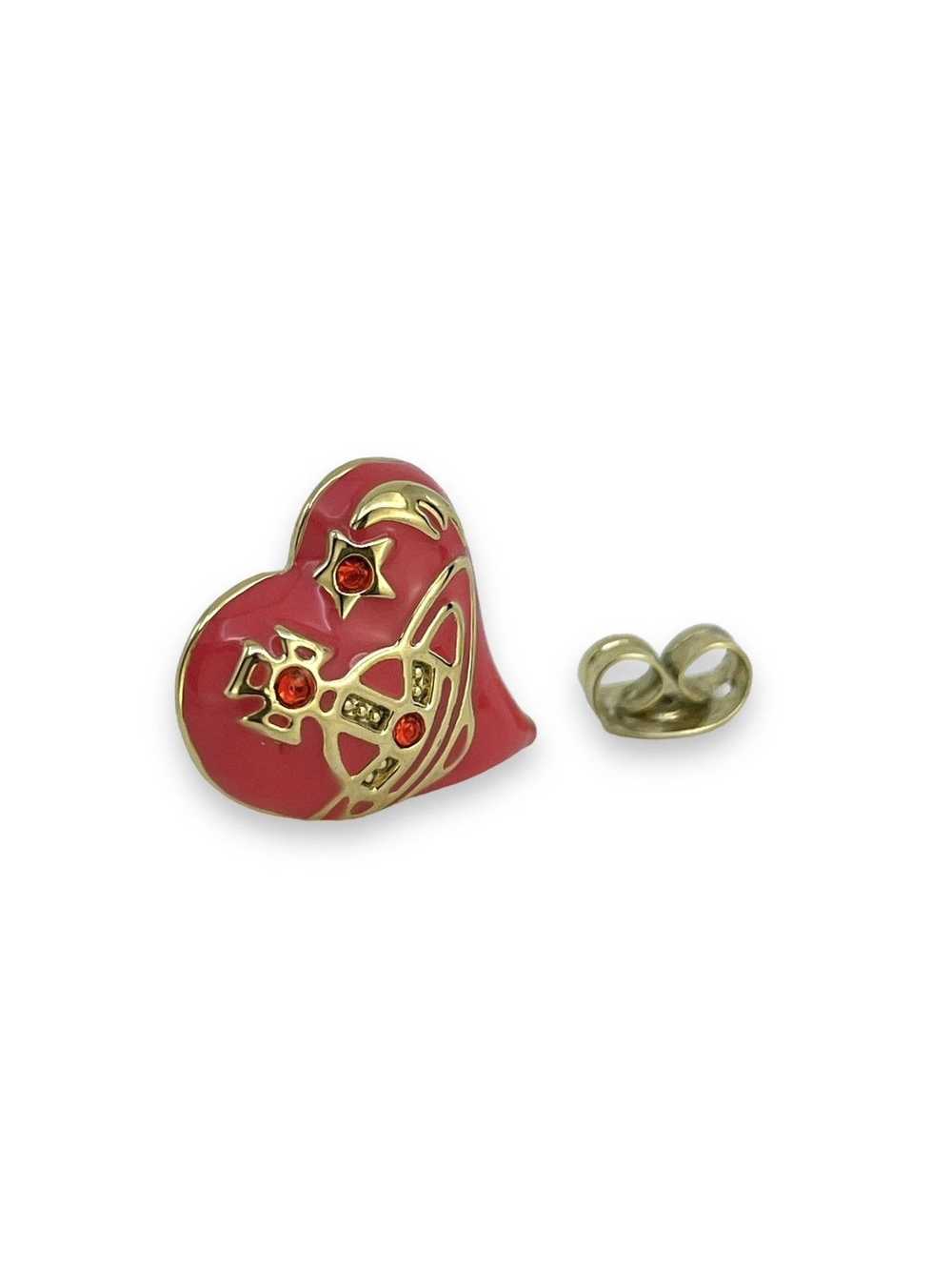 Vivienne Westwood Crystal Heart Orb Earring - image 4