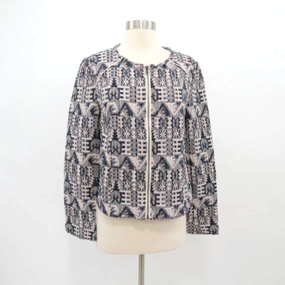 Vintage Navy White Aztec Jacquard Patterned Hei H… - image 3