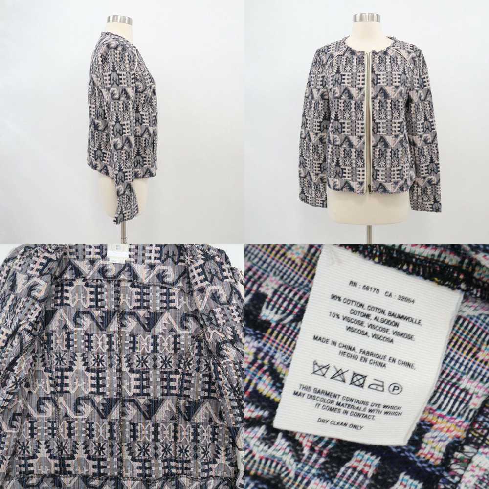 Vintage Navy White Aztec Jacquard Patterned Hei H… - image 8