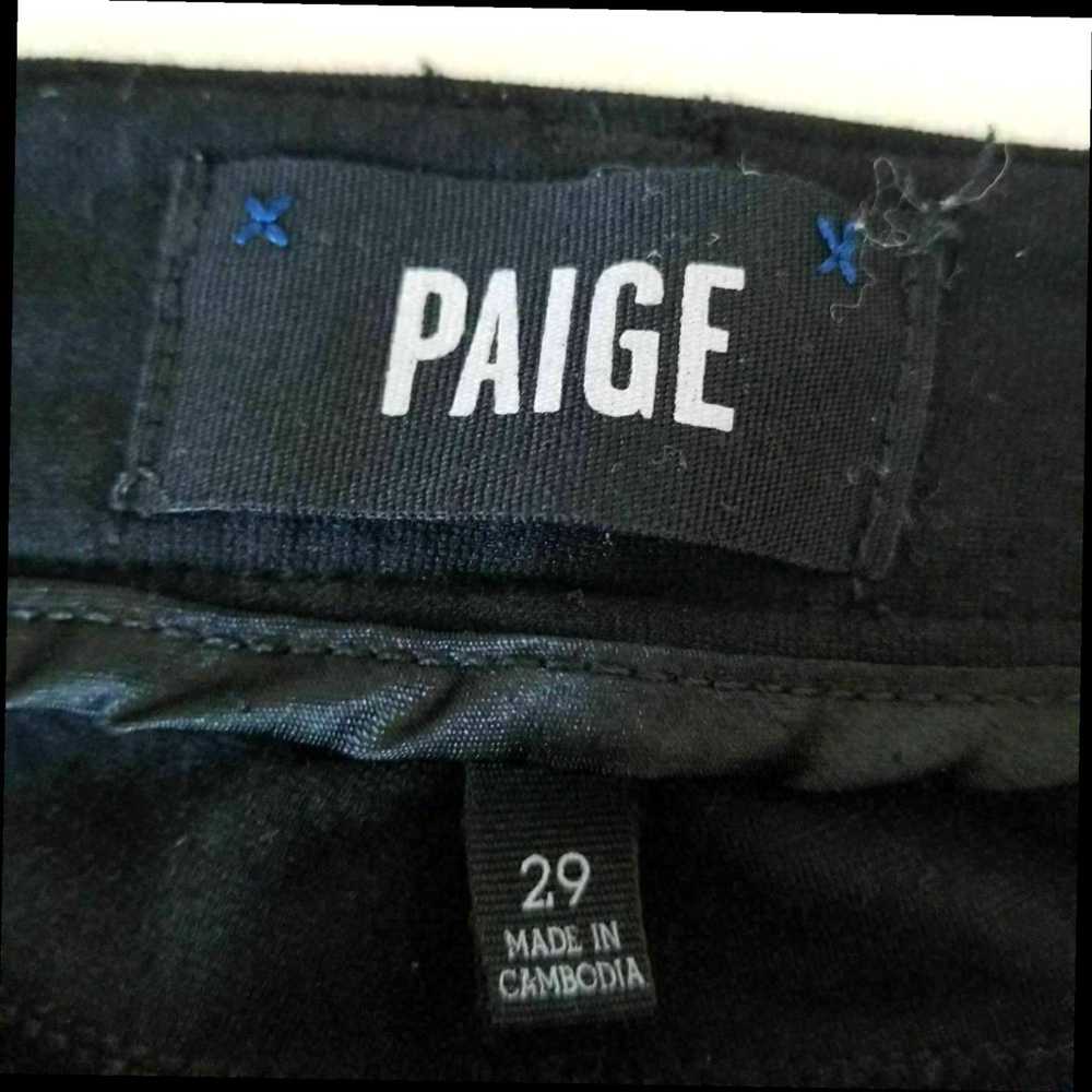 Paige Black Slim Fit Stretch Ankle Pants Rayon Pa… - image 3