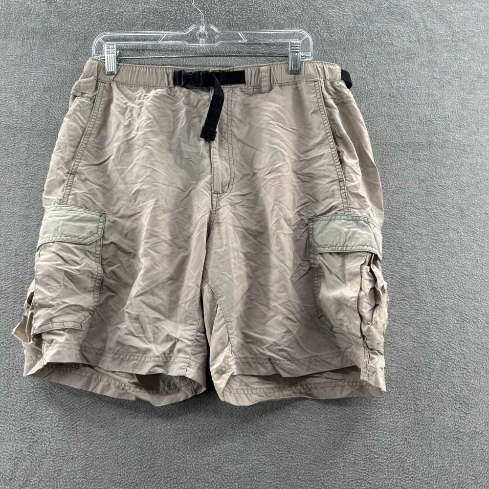 Vintage Rei mens size L beige cargo short belted … - image 1