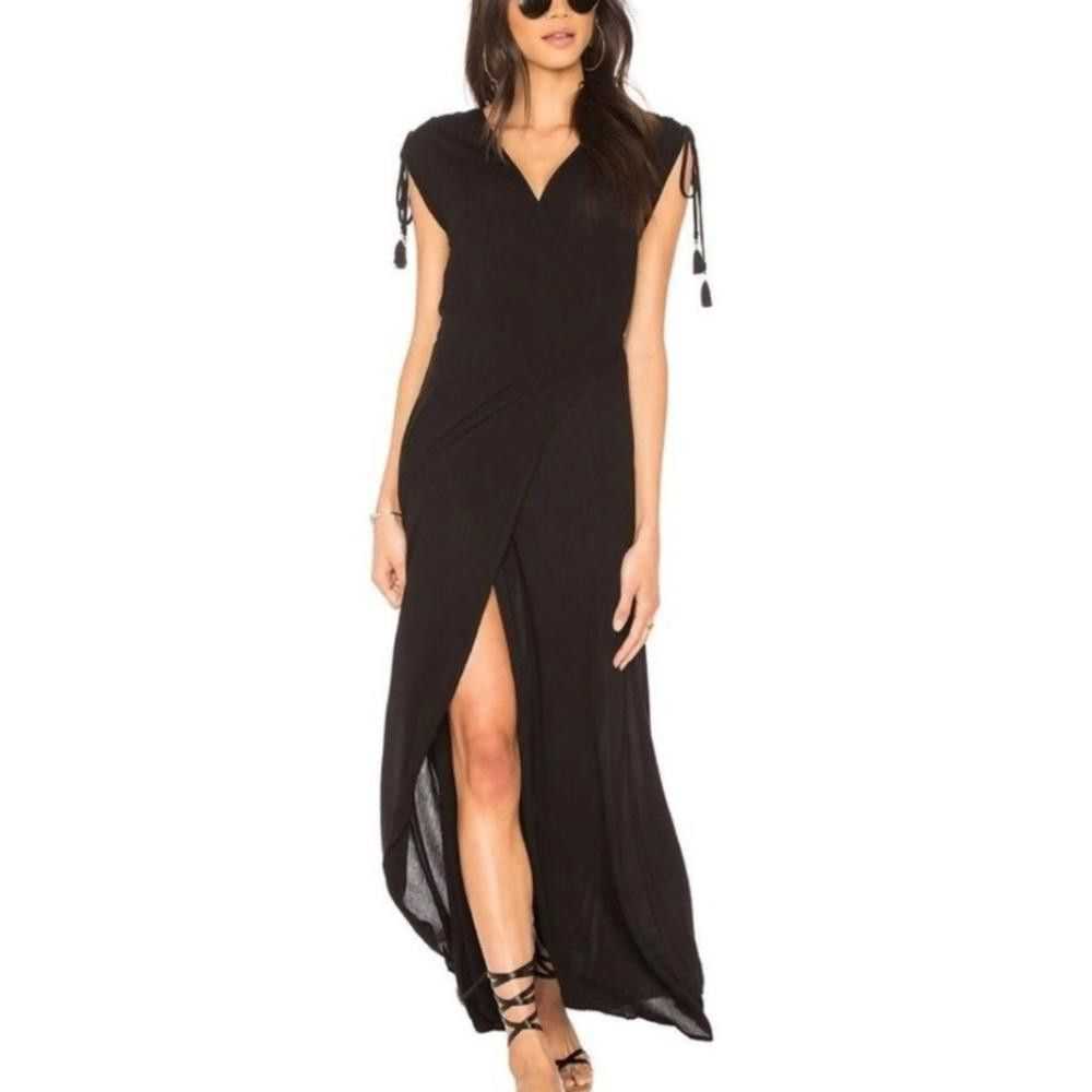 Designer l*space l Black Wrap Maxi Dress Medium - image 1