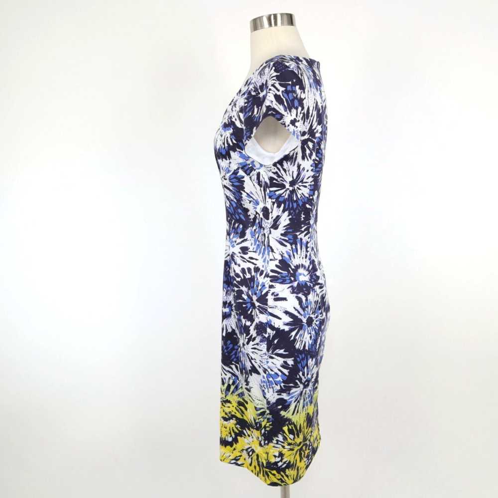 Vintage Floral Blue White Yellow Short Sleeve V N… - image 6