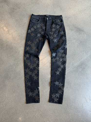 Amiri AMIRI Chemist Leather Star Aged Jeans Black