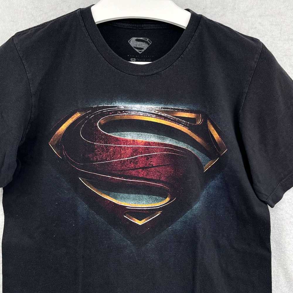 Vintage Superman MAN OF STEEL Black T Shirt Adult… - image 3