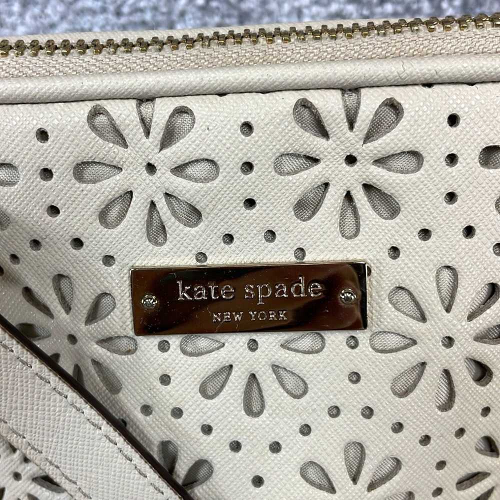 Vintage Kate Spade Womens Beige Leather Double Ha… - image 3