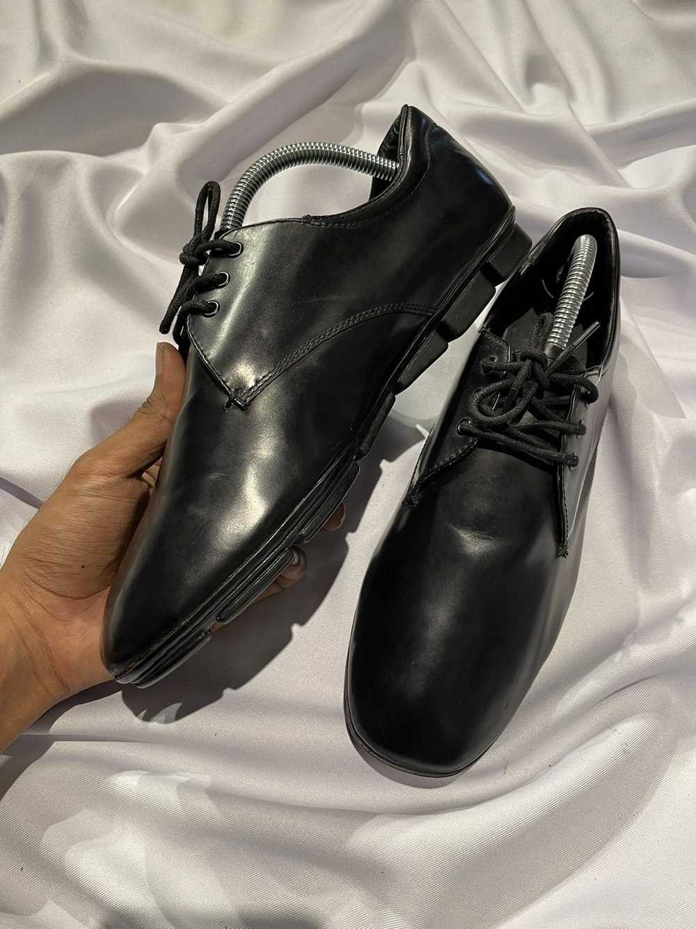 Leather × Prada × Vintage PRADA BLACK SOLID CASUA… - image 11