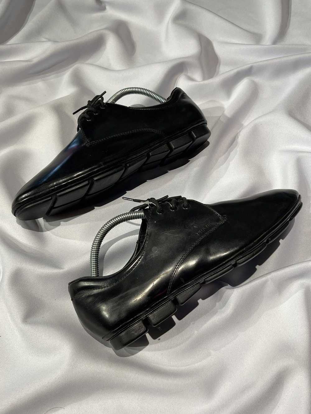 Leather × Prada × Vintage PRADA BLACK SOLID CASUA… - image 3