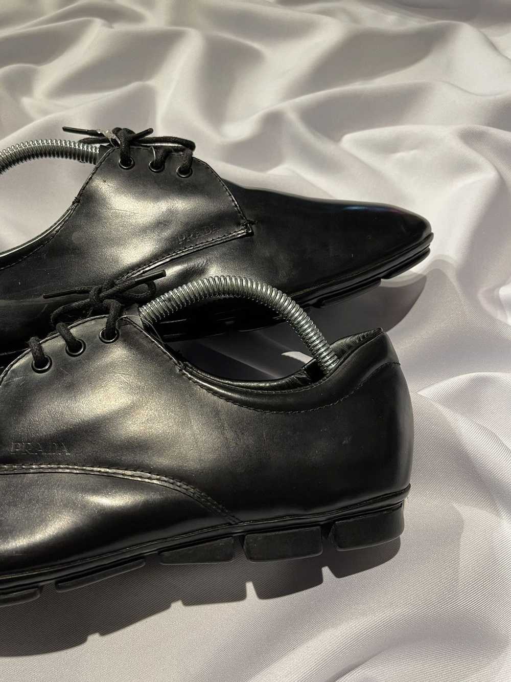 Leather × Prada × Vintage PRADA BLACK SOLID CASUA… - image 7