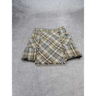 Zara Zara Skirt Womens Medium Brown White Plaid A… - image 1