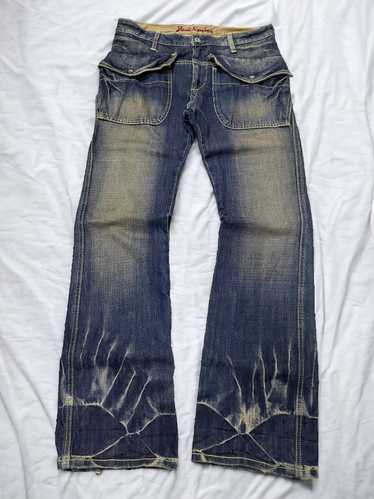 パンツ SHELLAC wash black flare denim archive Shellac flare jeans - Gem
