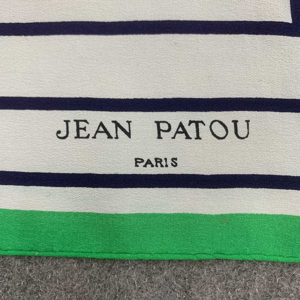 Other × Vintage Jean Patou silk scarf white green… - image 4