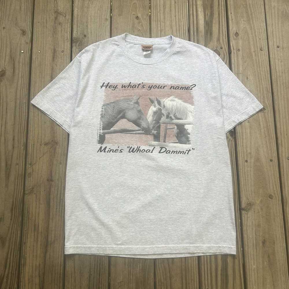 Animal Tee × Made In Usa × Vintage VTG 90s Cowboy… - image 1