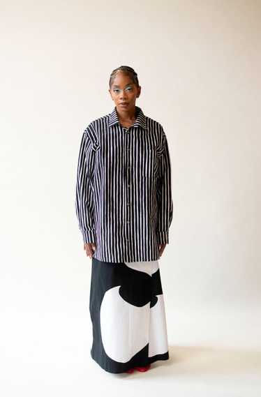 Black and white striped shirt | Marimekko C. 1980s