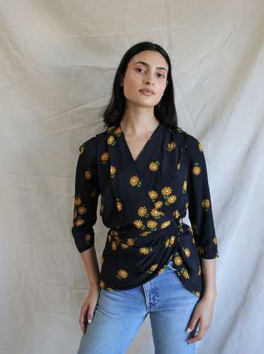 40s Daisy Print Top