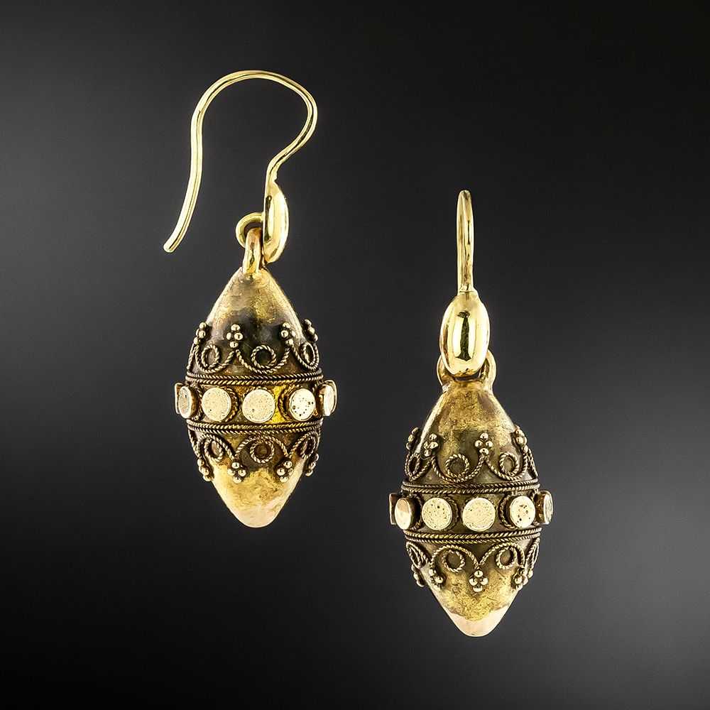 English Victorian Drop Earrings - image 2