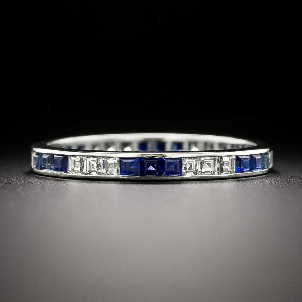 Art Deco Style Sapphire and Diamond Eternity Band… - image 2