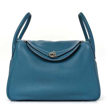 HERMES Taurillon Clemence Lindy 30 Bleu Jean - image 1