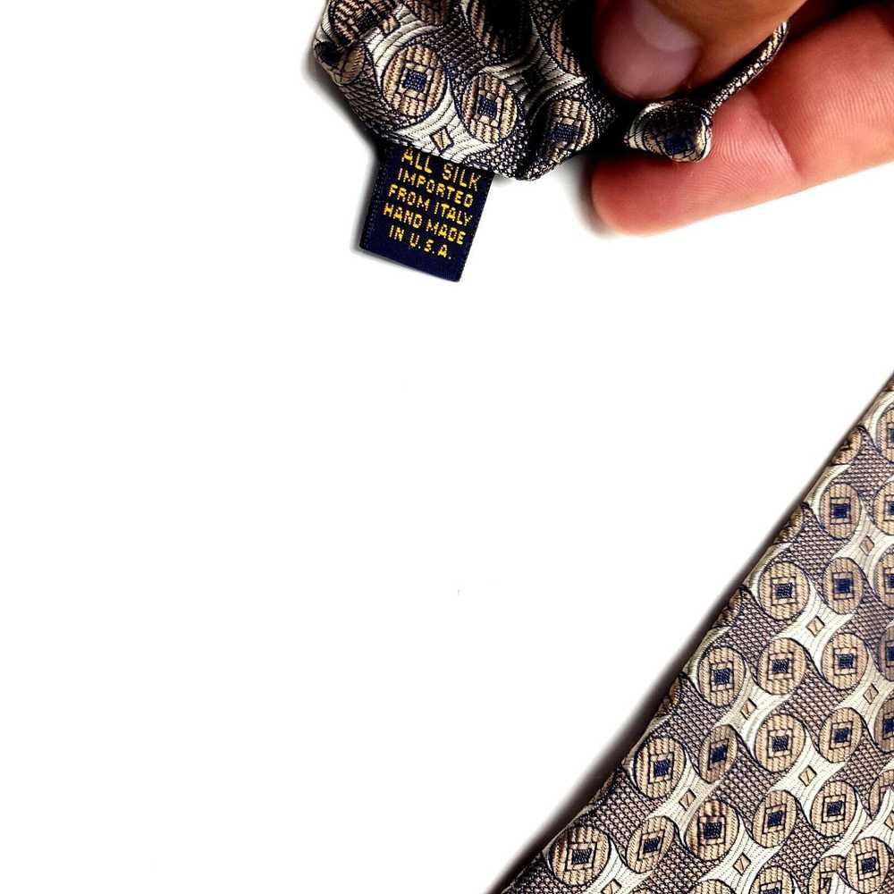 Xmi Platinum XMI Platinum Silk Tie Woven Beige Ge… - image 4