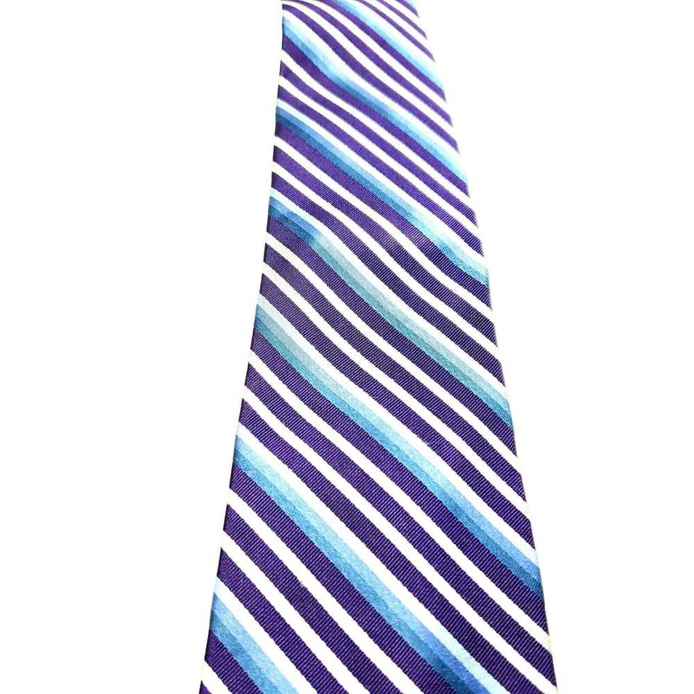 Weatherproof Weatherproof Silk Tie Purple Blue St… - image 2