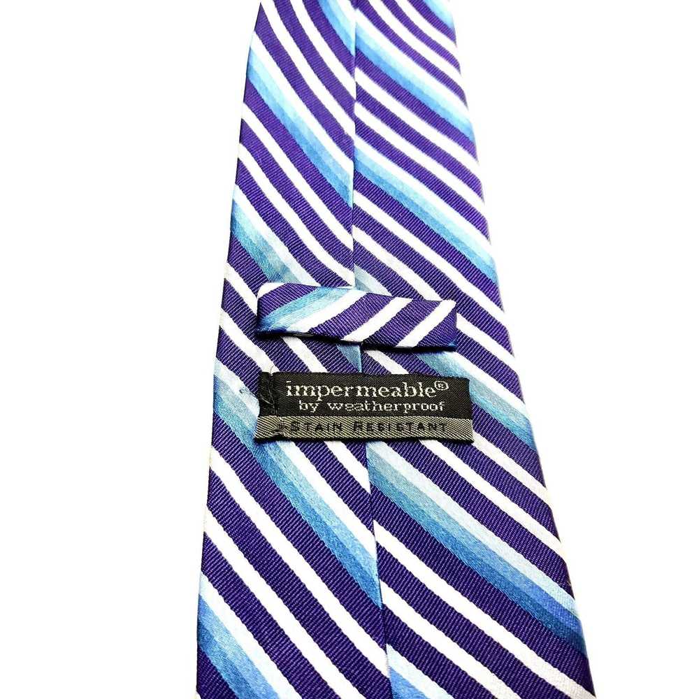 Weatherproof Weatherproof Silk Tie Purple Blue St… - image 3