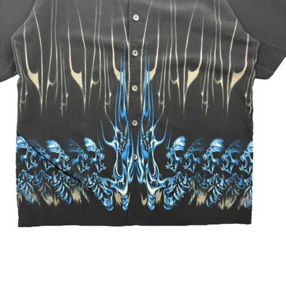 Vintage Y2K ODO Blue Flame Button Up - image 3