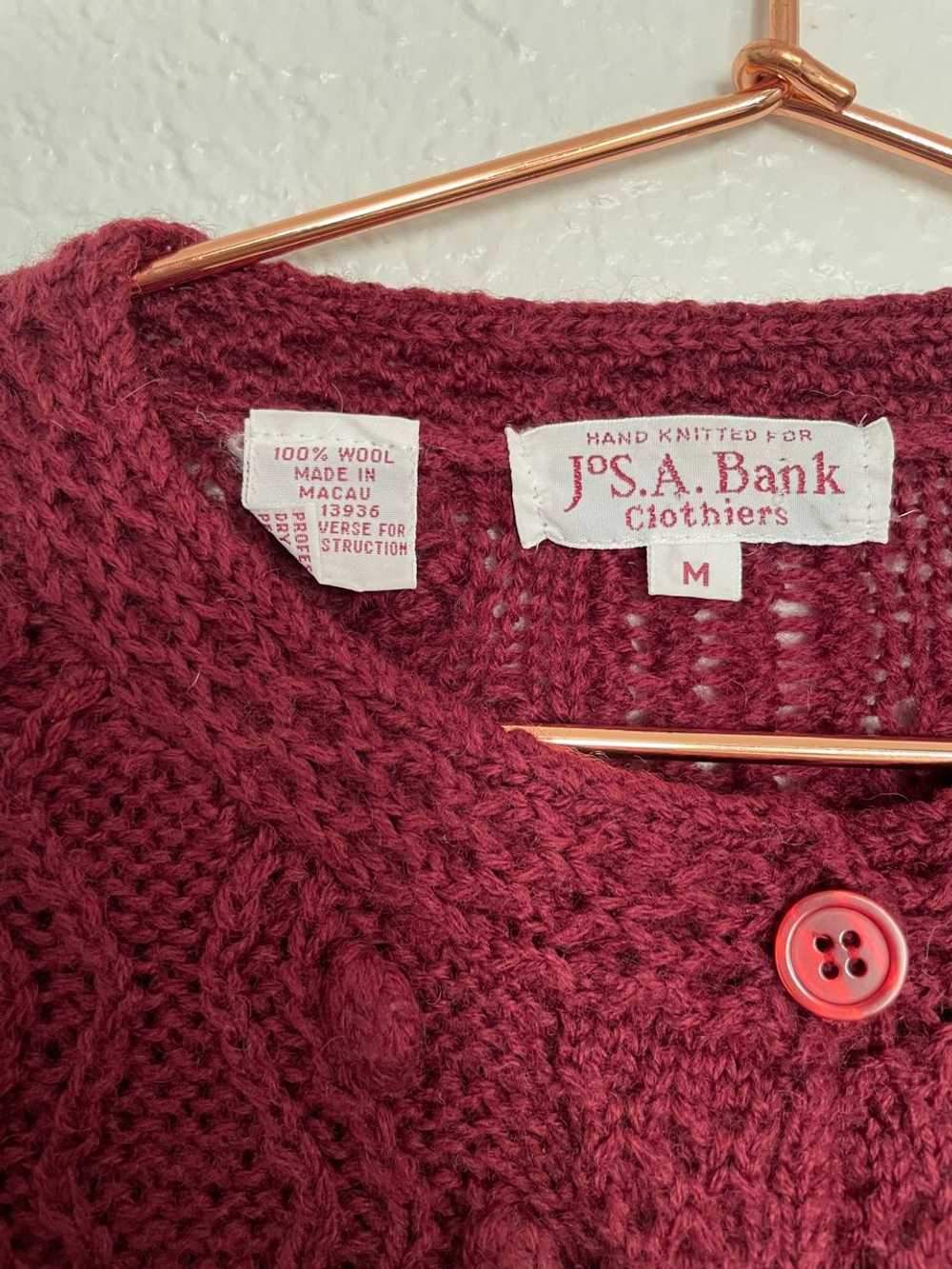 Jos. A. Bank Cranberry nubby knit cardigan (M) |… - image 3