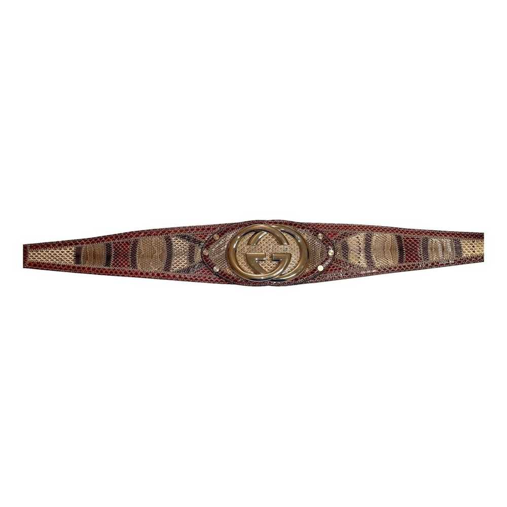 Gucci Interlocking Buckle python belt - image 1