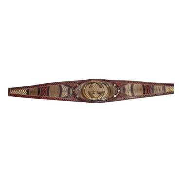 Gucci Interlocking Buckle python belt - image 1