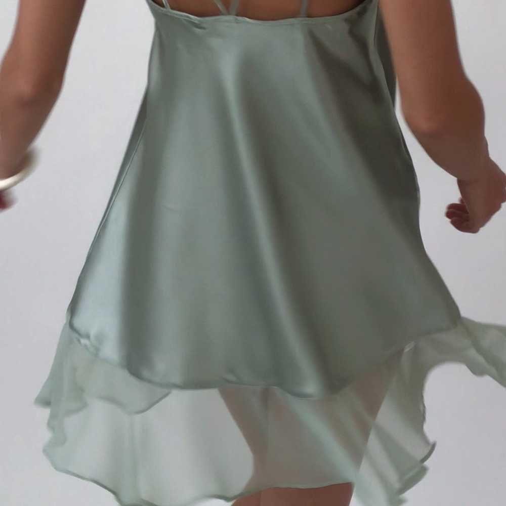 Vintage Valentino Intimo Satin Sage Green Lounge … - image 2