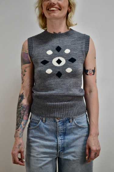 Grey Knit Sweater Vest