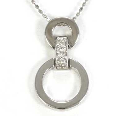 Other Other K18 White Gold Diamond Necklace 0.07c… - image 1