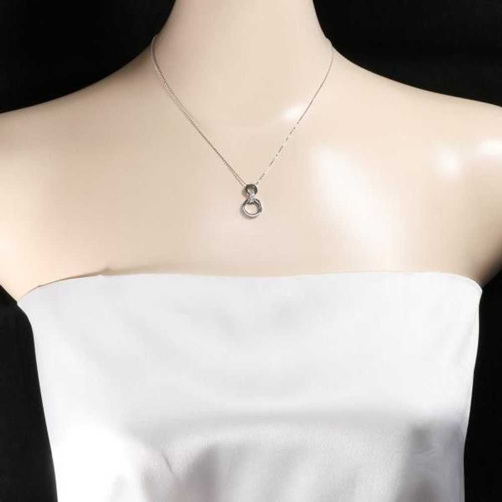 Other Other K18 White Gold Diamond Necklace 0.07c… - image 3