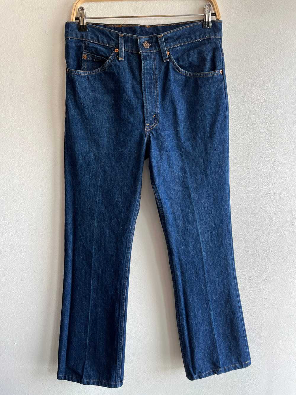 Vintage 1980’s Dark-Wash Levi’s 517 Bell Bottom D… - image 1