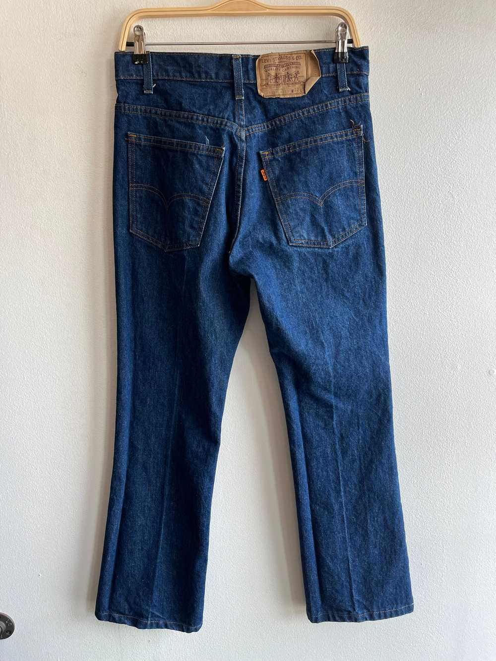 Vintage 1980’s Dark-Wash Levi’s 517 Bell Bottom D… - image 4