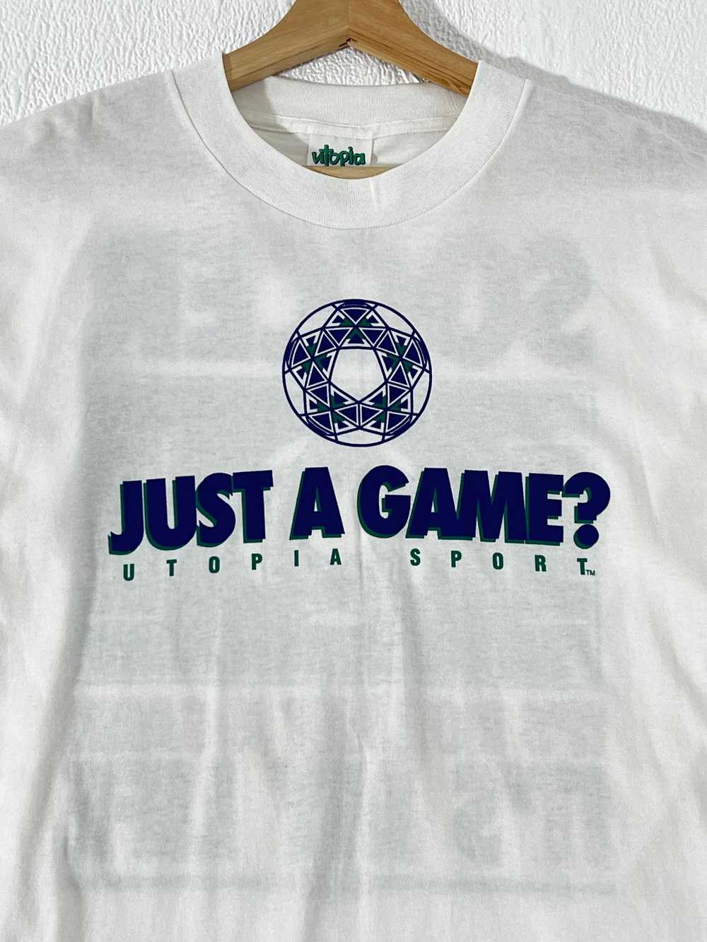 Vintage 1990's "Just a Game?" Soccer T-Shirt Sz. L - image 2