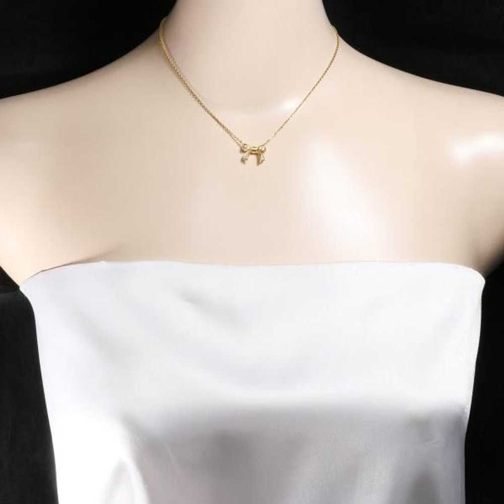 Other Other K18 Yellow Gold Diamond Necklace Meta… - image 3