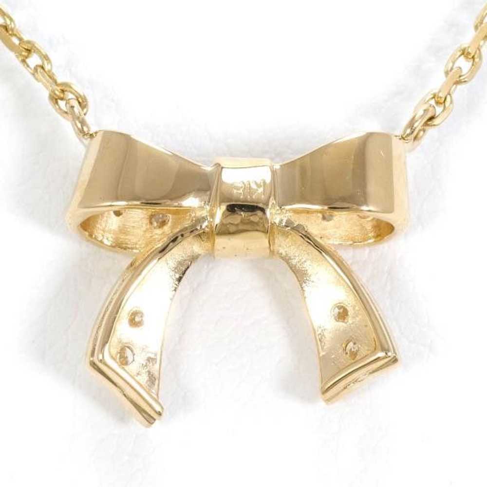 Other Other K18 Yellow Gold Diamond Necklace Meta… - image 4