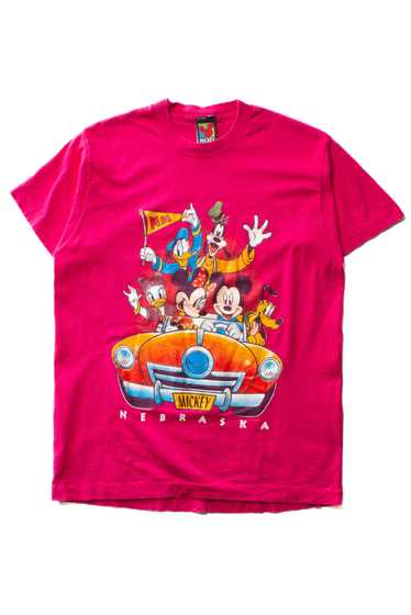 Vintage Mickey Car Nebraska Single Stitch T-Shirt 