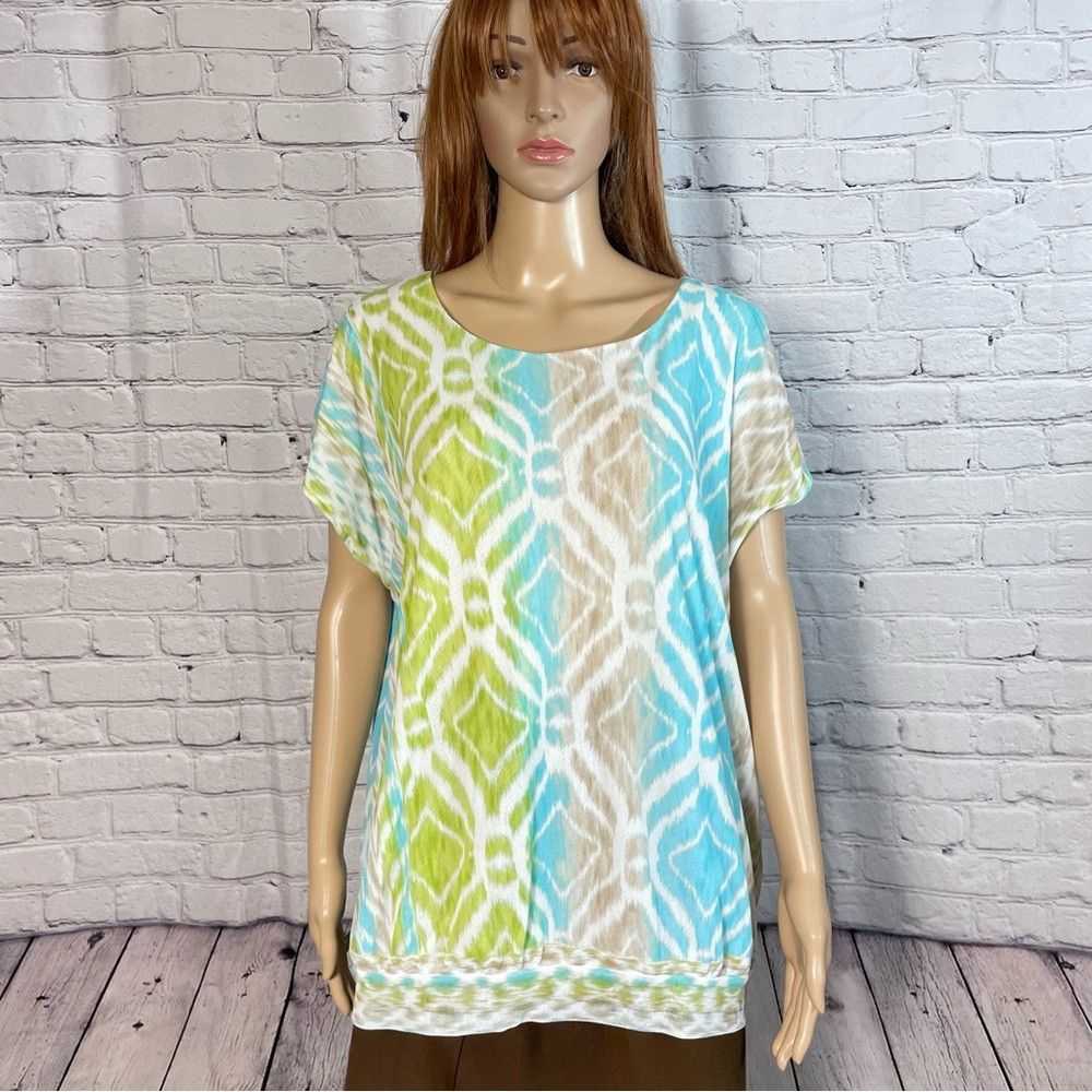 Chicos Chico's Short Sleeve Knit Top Size 4 US XXL - image 1