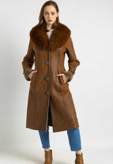 Boyut Vintage Suede Sheepskin Leather Shearling C… - image 1