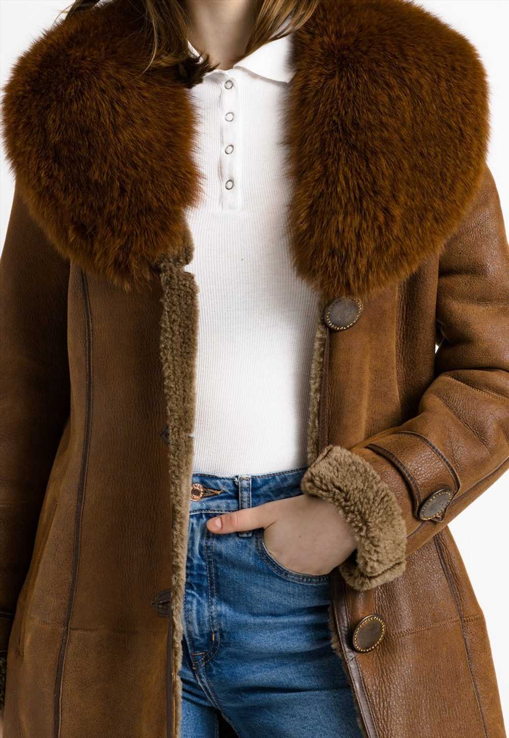 Boyut Vintage Suede Sheepskin Leather Shearling C… - image 3