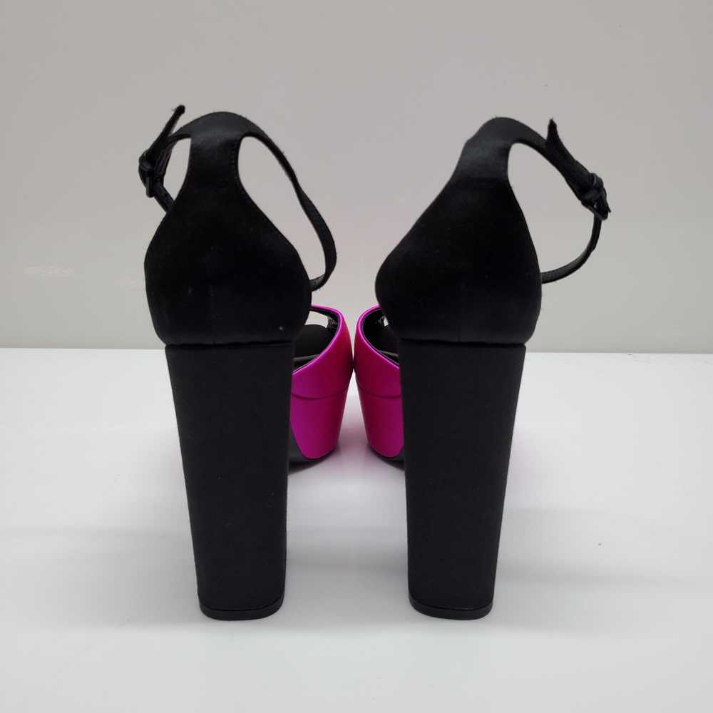 Saint Laurent Paris Magenta Satin Peep Toe Platfo… - image 4