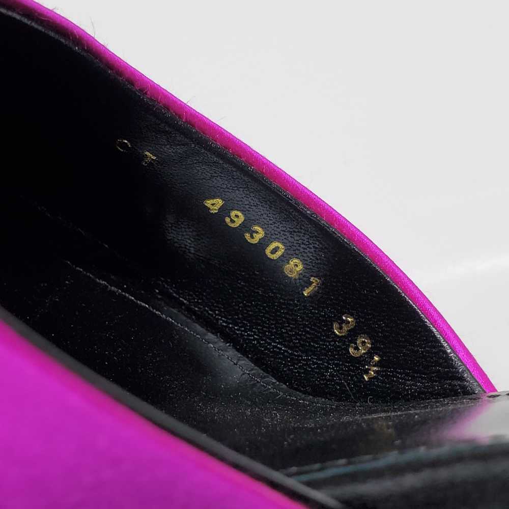 Saint Laurent Paris Magenta Satin Peep Toe Platfo… - image 7